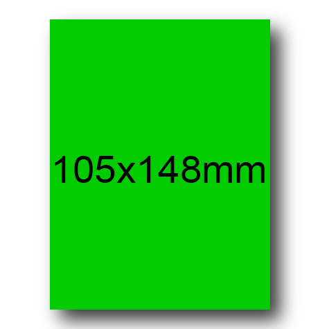 wereinaristea EtichetteAutoadesive, 105x148(148x105mm) Carta VERDE, adesivo Permanente, angoli a spigolo, per ink-jet, laser e fotocopiatrici, su foglio A4 (210x297mm).