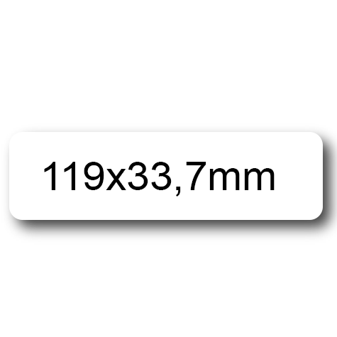 wereinaristea EtichetteAutoadesive, 119x33,7(33,7x119mm) Carta BIANCO, adesivo Permanente, angoli arrotondati, per ink-jet, laser e fotocopiatrici, su foglio A4 (210x297mm).
