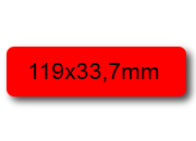 wereinaristea EtichetteAutoadesive, 119x33,7(33,7x119mm) Carta ROSSO, adesivo Permanente, angoli arrotondati, per ink-jet, laser e fotocopiatrici, su foglio A4 (210x297mm) bra3135RO