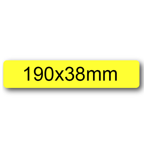 wereinaristea EtichetteAutoadesive, 190x38(38x190mm) Carta GIALLO, adesivo Permanente, angoli arrotondati, per ink-jet, laser e fotocopiatrici, su foglio A4 (210x297mm).