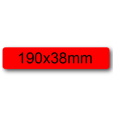 wereinaristea EtichetteAutoadesive, 190x38(38x190mm) Carta ROSSO, adesivo Permanente, angoli arrotondati, per ink-jet, laser e fotocopiatrici, su foglio A4 (210x297mm).