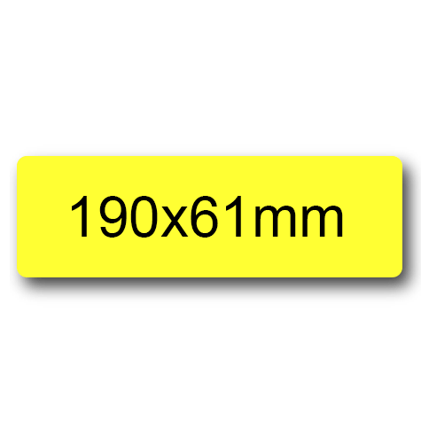 wereinaristea EtichetteAutoadesive, 190x61(61x190mm) Carta GIALLO, adesivo Permanente, angoli arrotondati, per ink-jet, laser e fotocopiatrici, su foglio A4 (210x297mm).