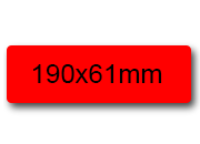 wereinaristea EtichetteAutoadesive, 190x61(61x190mm) Carta ROSSO, adesivo Permanente, angoli arrotondati, per ink-jet, laser e fotocopiatrici, su foglio A4 (210x297mm) bra3140RO