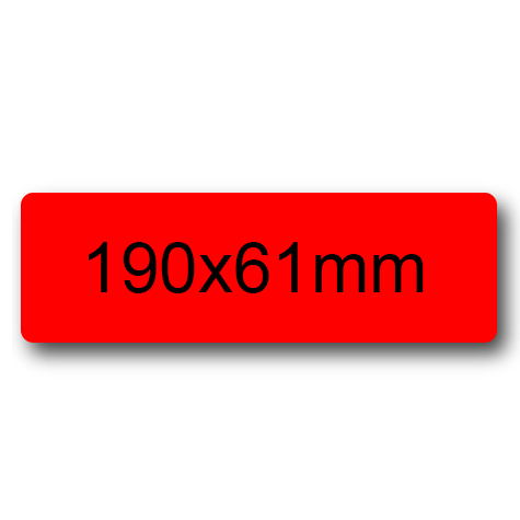 wereinaristea EtichetteAutoadesive, 190x61(61x190mm) Carta ROSSO, adesivo Permanente, angoli arrotondati, per ink-jet, laser e fotocopiatrici, su foglio A4 (210x297mm).