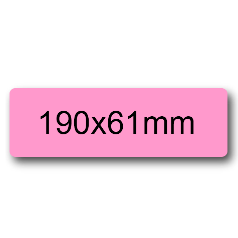 wereinaristea EtichetteAutoadesive, 190x61(61x190mm) Carta ROSA, adesivo Permanente, angoli arrotondati, per ink-jet, laser e fotocopiatrici, su foglio A4 (210x297mm).