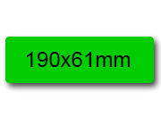 wereinaristea EtichetteAutoadesive, 190x61(61x190mm) Carta VERDE, adesivo Permanente, angoli arrotondati, per ink-jet, laser e fotocopiatrici, su foglio A4 (210x297mm) bra3140VE