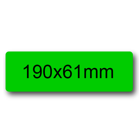 wereinaristea EtichetteAutoadesive, 190x61(61x190mm) Carta VERDE, adesivo Permanente, angoli arrotondati, per ink-jet, laser e fotocopiatrici, su foglio A4 (210x297mm).