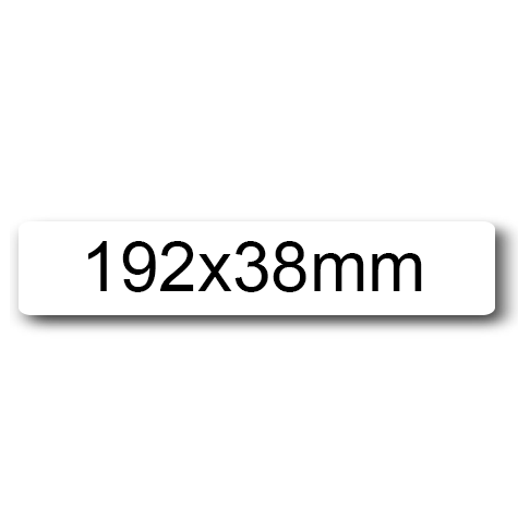 wereinaristea EtichetteAutoadesive, COPRENTE, 192x38(38x192mm) Carta BIANCO, adesivo Permanente, angoli arrotondati, per ink-jet, laser e fotocopiatrici, su foglio A4 (210x297mm).