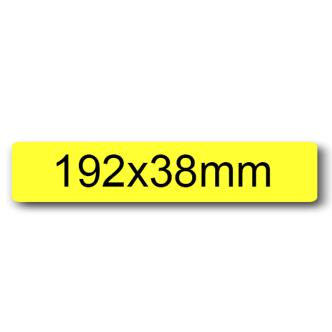 wereinaristea EtichetteAutoadesive, 192x38(38x192mm) Carta GIALLO, adesivo Permanente, angoli arrotondati, per ink-jet, laser e fotocopiatrici, su foglio A4 (210x297mm).