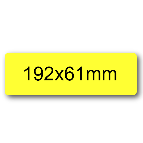 wereinaristea EtichetteAutoadesive, 192x61(61x192mm) Carta GIALLO, adesivo Permanente, angoli arrotondati, per ink-jet, laser e fotocopiatrici, su foglio A4 (210x297mm).