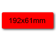 wereinaristea EtichetteAutoadesive, 192x61(61x192mm) Carta ROSSO, adesivo Permanente, angoli arrotondati, per ink-jet, laser e fotocopiatrici, su foglio A4 (210x297mm).