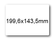 wereinaristea EtichetteAutoadesive 199,6x143,5mm(143,5x199,6) Carta BIANCO, adesivo Permanente, per ink-jet ad alta risoluzione, carta COPRENTE OPACA da 90 grammi, su foglio A4 (210x297mm).