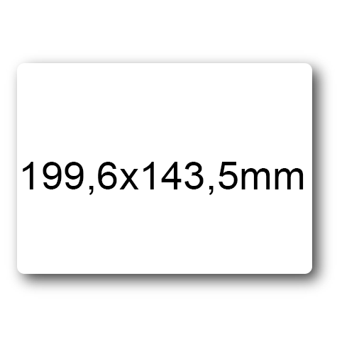 wereinaristea EtichetteAutoadesive, 199,6x143,5(143,5x199,6mm) Carta BIANCO, adesivo Permanente, angoli arrotondati, per ink-jet, laser e fotocopiatrici, su foglio A4 (210x297mm).
