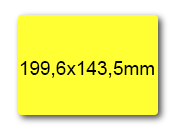 wereinaristea EtichetteAutoadesive, 199,6x143,5(143,5x199,6mm) Carta GIALLO, adesivo Permanente, angoli arrotondati, per ink-jet, laser e fotocopiatrici, su foglio A4 (210x297mm).