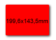 wereinaristea EtichetteAutoadesive, 199,6x143,5(143,5x199,6mm) Carta ROSSO, adesivo Permanente, angoli arrotondati, per ink-jet, laser e fotocopiatrici, su foglio A4 (210x297mm) bra3144RO