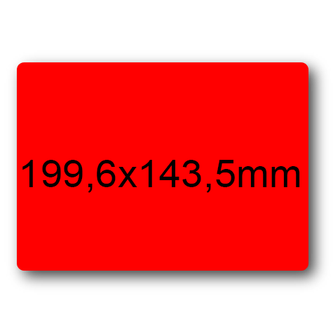 wereinaristea EtichetteAutoadesive, 199,6x143,5(143,5x199,6mm) Carta ROSSO, adesivo Permanente, angoli arrotondati, per ink-jet, laser e fotocopiatrici, su foglio A4 (210x297mm).