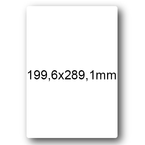 wereinaristea EtichetteAutoadesive, 199,6x289,1(289,1x199,6mm) Carta BIANCO, adesivo Permanente, angoli arrotondati, per ink-jet, laser e fotocopiatrici, su foglio A4 (210x297mm).