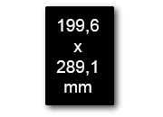 wereinaristea EtichetteAutoadesive, 199,6x289,1(289,1x199,6mm) Carta NERO, adesivo Permanente, angoli arrotondati, per ink-jet, laser e fotocopiatrici, su foglio A4 (210x297mm).