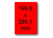 wereinaristea EtichetteAutoadesive, 199,6x289,1(289,1x199,6mm) Carta ROSSO, adesivo Permanente, angoli arrotondati, per ink-jet, laser e fotocopiatrici, su foglio A4 (210x297mm).