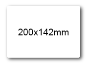 wereinaristea EtichetteAutoadesive, COPRENTE, 200x142(142x200mm) Carta BIANCO, adesivo Permanente, angoli arrotondati, per ink-jet, laser e fotocopiatrici, su foglio A4 (210x297mm).