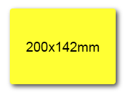 wereinaristea EtichetteAutoadesive, 200x142(142x200mm) Carta GIALLO, adesivo Permanente, angoli arrotondati, per ink-jet, laser e fotocopiatrici, su foglio A4 (210x297mm).