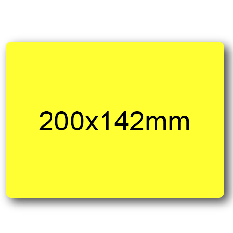 wereinaristea EtichetteAutoadesive, 200x142(142x200mm) Carta GIALLO, adesivo Permanente, angoli arrotondati, per ink-jet, laser e fotocopiatrici, su foglio A4 (210x297mm).
