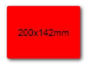 wereinaristea EtichetteAutoadesive, 200x142(142x200mm) Carta ROSSO, adesivo Permanente, angoli arrotondati, per ink-jet, laser e fotocopiatrici, su foglio A4 (210x297mm) bra3146RO
