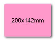 wereinaristea EtichetteAutoadesive, 200x142(142x200mm) Carta ROSA, adesivo Permanente, angoli arrotondati, per ink-jet, laser e fotocopiatrici, su foglio A4 (210x297mm) bra3146RS