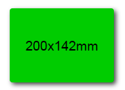 wereinaristea EtichetteAutoadesive, 200x142(142x200mm) Carta VERDE, adesivo Permanente, angoli arrotondati, per ink-jet, laser e fotocopiatrici, su foglio A4 (210x297mm).