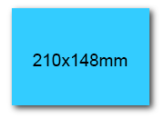 wereinaristea EtichetteAutoadesive, 210x148(148x210mm) Carta AZZURRO, adesivo Permanente, angoli a spigolo, per ink-jet, laser e fotocopiatrici, su foglio A4 (210x297mm) bra3165AZ