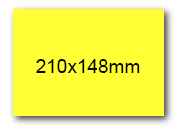 wereinaristea EtichetteAutoadesive, 210x148(148x210mm) Carta GIALLO, adesivo Permanente, angoli a spigolo, per ink-jet, laser e fotocopiatrici, su foglio A4 (210x297mm).