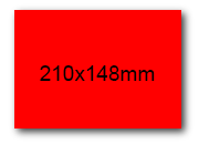 wereinaristea EtichetteAutoadesive, 210x148(148x210mm) Carta ROSSO, adesivo Permanente, angoli a spigolo, per ink-jet, laser e fotocopiatrici, su foglio A4 (210x297mm).