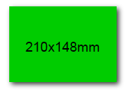 wereinaristea EtichetteAutoadesive, 210x148(148x210mm) Carta VERDE, adesivo Permanente, angoli a spigolo, per ink-jet, laser e fotocopiatrici, su foglio A4 (210x297mm).