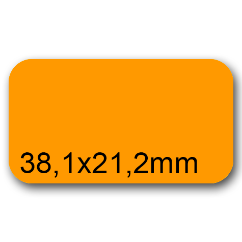 wereinaristea EtichetteAutoadesive, 38,1x21,2(21,2x38,1mm) CartaARANCIONE Adesivo Permanente, angoli arrotondati, per ink-jet, laser e fotocopiatrici, su foglio A4 (210x297mm).