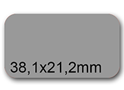 wereinaristea EtichetteAutoadesive, 38,1x21,2(21,2x38,1mm) CartaGRIGIA Adesivo Permanente, angoli arrotondati, per ink-jet, laser e fotocopiatrici, su foglio A4 (210x297mm).