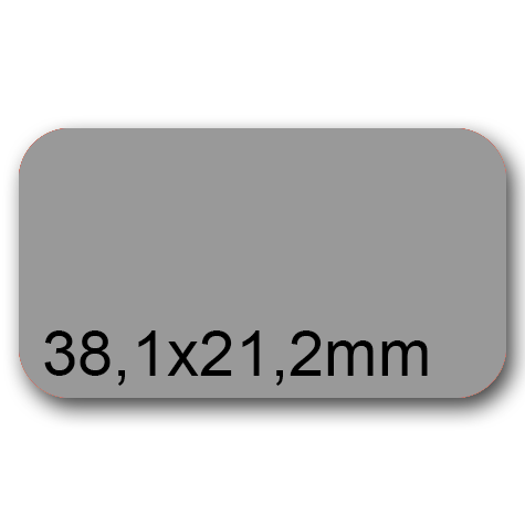 wereinaristea EtichetteAutoadesive, 38,1x21,2(21,2x38,1mm) CartaGRIGIA Adesivo Permanente, angoli arrotondati, per ink-jet, laser e fotocopiatrici, su foglio A4 (210x297mm).