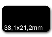 wereinaristea EtichetteAutoadesive, 38,1x21,2(21,2x38,1mm) CartaNERA Adesivo Permanente, angoli arrotondati, per ink-jet, laser e fotocopiatrici, su foglio A4 (210x297mm) BRA3174ne