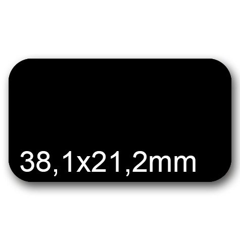 wereinaristea EtichetteAutoadesive, 38,1x21,2(21,2x38,1mm) CartaNERA Adesivo Permanente, angoli arrotondati, per ink-jet, laser e fotocopiatrici, su foglio A4 (210x297mm).