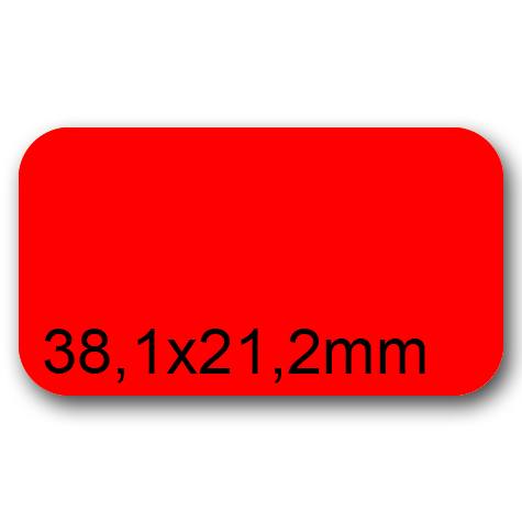 wereinaristea EtichetteAutoadesive, 38,1x21,2(21,2x38,1mm) CartaROSSA Adesivo Permanente, angoli arrotondati, per ink-jet, laser e fotocopiatrici, su foglio A4 (210x297mm).