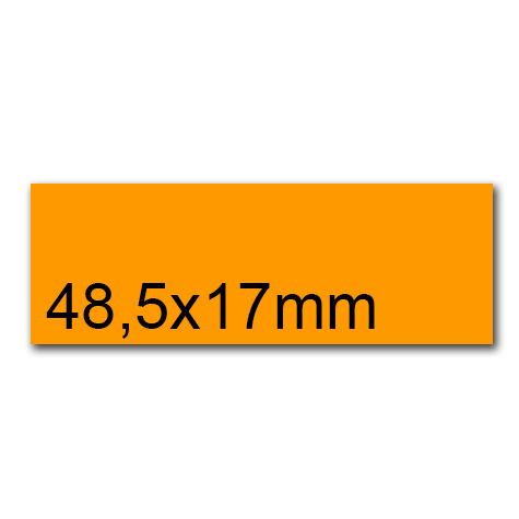 wereinaristea EtichetteAutoadesive, 48,5x17(17x48,5mm) Carta ARANCIONE, adesivo Permanente, angoli a spigolo, per ink-jet, laser e fotocopiatrici, su foglio A4 (210x297mm).