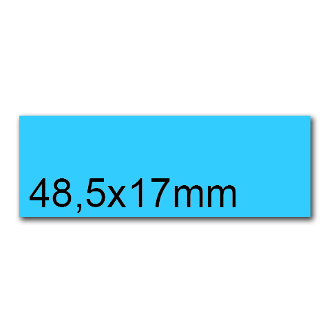 wereinaristea EtichetteAutoadesive, 48,5x17(17x48,5mm) Carta AZZURRO, adesivo Permanente, angoli a spigolo, per ink-jet, laser e fotocopiatrici, su foglio A4 (210x297mm).