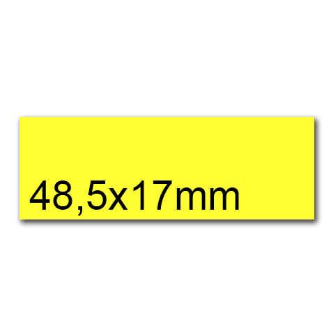 wereinaristea EtichetteAutoadesive, 48,5x17(17x48,5mm) Carta GIALLO, adesivo Permanente, angoli a spigolo, per ink-jet, laser e fotocopiatrici, su foglio A4 (210x297mm).