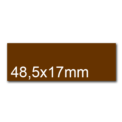 wereinaristea EtichetteAutoadesive, 48,5x17(17x48,5mm) Carta MARRONE, adesivo Permanente, angoli a spigolo, per ink-jet, laser e fotocopiatrici, su foglio A4 (210x297mm).