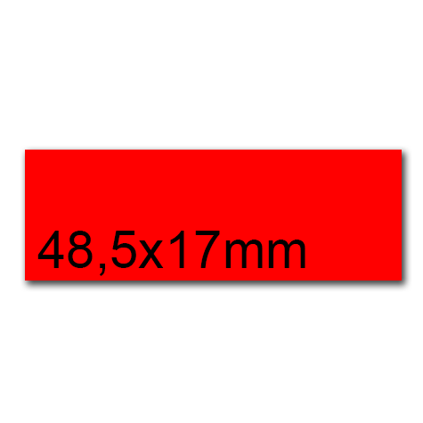 wereinaristea EtichetteAutoadesive, 48,5x17(17x48,5mm) Carta ROSSO, adesivo Permanente, angoli a spigolo, per ink-jet, laser e fotocopiatrici, su foglio A4 (210x297mm).