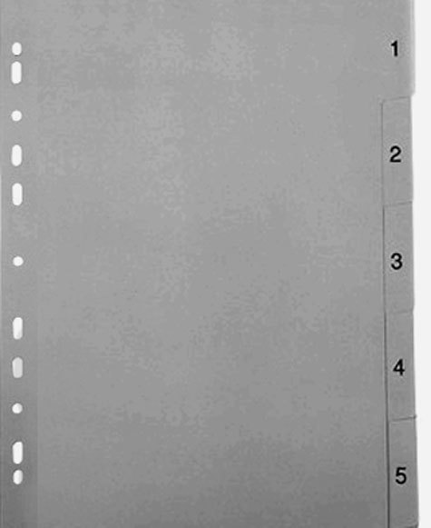 gbc Rubrica 1-12, a tasti numerici in pvc. A4 per intercalare fogli in formato A4 (21x29,7cm). Perforazione universale. Colore GRIGIO.