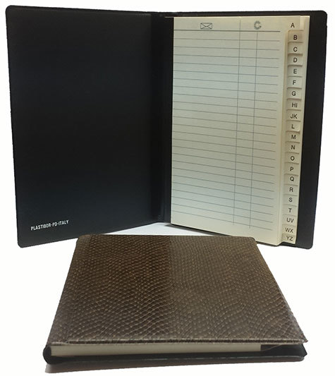 gbc Rubrica telefonica Plastibor, MARRONE Formato: 14x18 cm, in ecolucertola MARRONE, con 48 pagine.