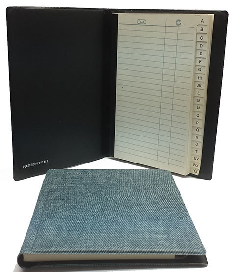gbc Rubrica telefonica Plastibor, BLU Formato: 14x18 cm, in similpelle colore Jeans, con 48 pagine.
