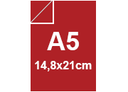 carta Cartoncino Burano FUOCO, a5, 250gr Rosso Fuoco 79, formato a5 (14,8x21cm), 250grammi x mq.