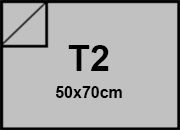 carta Cartoncino a specchio Argento, formato T2 (50x70cm), 250grammi x mq, retro 80grammi x mq bra3320T2