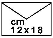 carta Busta 12x18cm, Lembo gommato Bianco, patella a punta, formato busta 12x18 (18x14cm), 70grammi x mq.